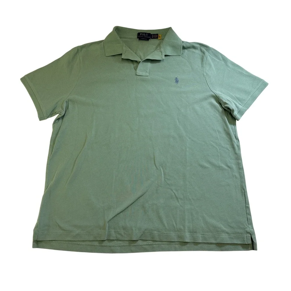 Polo Ralph Lauren Mens XL Classic Fit Sage Green Short Sleeve Cotton Polo Shirt